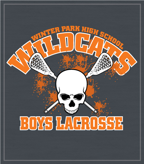 Lacrosse Team Shirt Skull and Crossed Sticks