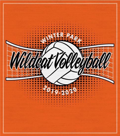 Volleyball T-shirt with Net and Ball