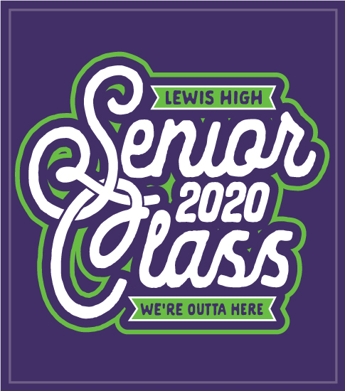 Senior Class T-shirt Purple and Lime
