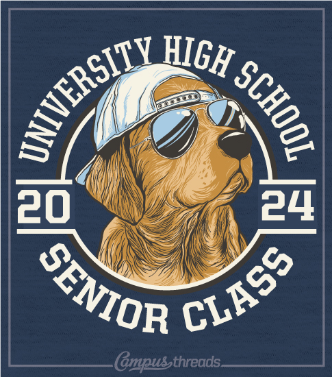 Class of 2024 Shirt with Golden Lab Dog