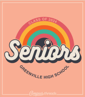 Senior Class Retro Rainbow Shirts